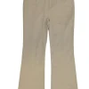 White Label khaki cotton-blend pull-on mid-rise flared pants