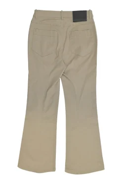 White Label khaki cotton-blend pull-on mid-rise flared pants
