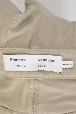 White Label khaki cotton-blend pull-on mid-rise flared pants