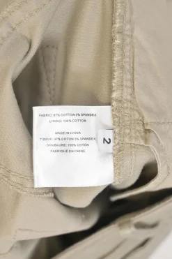White Label khaki cotton-blend pull-on mid-rise flared pants
