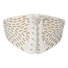 White laser-cut leather corset buckle belt with lace-up detailing