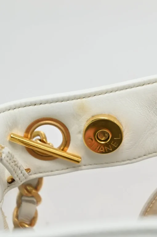 White leather and clear PVC Triple CC tote