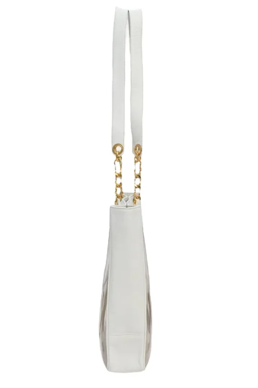 White leather and clear PVC Triple CC tote