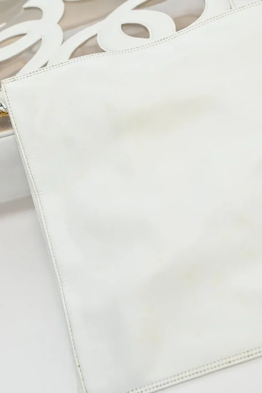 White leather and clear PVC Triple CC tote