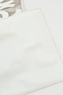 White leather and clear PVC Triple CC tote