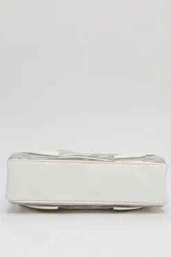 White leather and clear PVC Triple CC tote