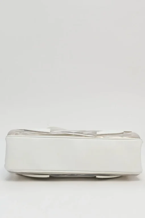 White leather and clear PVC Triple CC tote