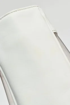 White leather and clear PVC Triple CC tote