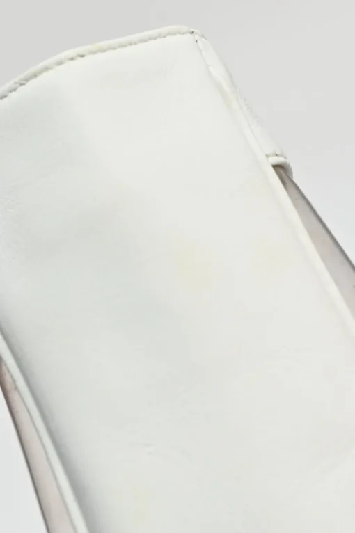 White leather and clear PVC Triple CC tote