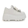 White leather and rubber tread sole flatform lace-up Derby shoes