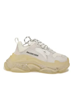 White leather and rubber Triple S chunky low-top sneakers
