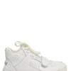White leather and rubber low-top chunky sneakers