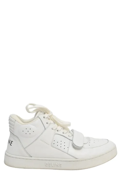 White leather and rubber low-top chunky sneakers