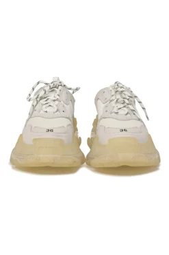 White leather and rubber Triple S chunky low-top sneakers