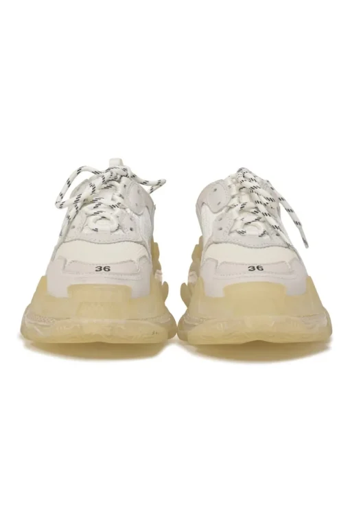 White leather and rubber Triple S chunky low-top sneakers