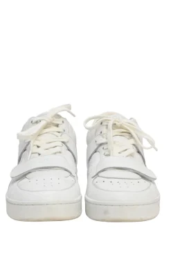 White leather and rubber low-top chunky sneakers