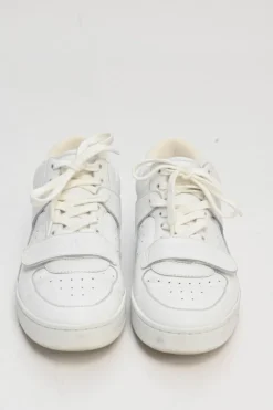 White leather and rubber low-top chunky sneakers