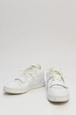 White leather and rubber low-top chunky sneakers
