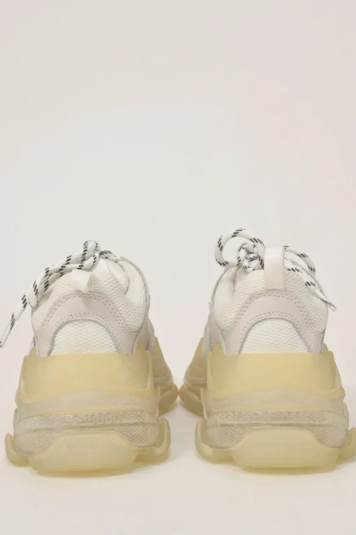 White leather and rubber Triple S chunky low-top sneakers