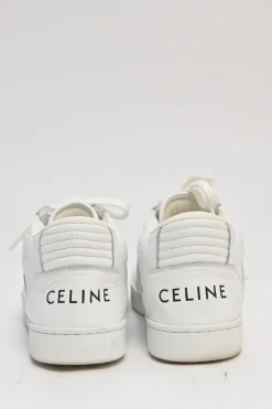 White leather and rubber low-top chunky sneakers