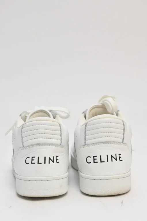 White leather and rubber low-top chunky sneakers