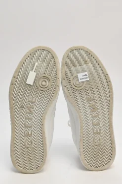 White leather and rubber low-top chunky sneakers