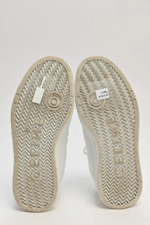 White leather and rubber low-top chunky sneakers