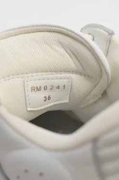 White leather and rubber low-top chunky sneakers