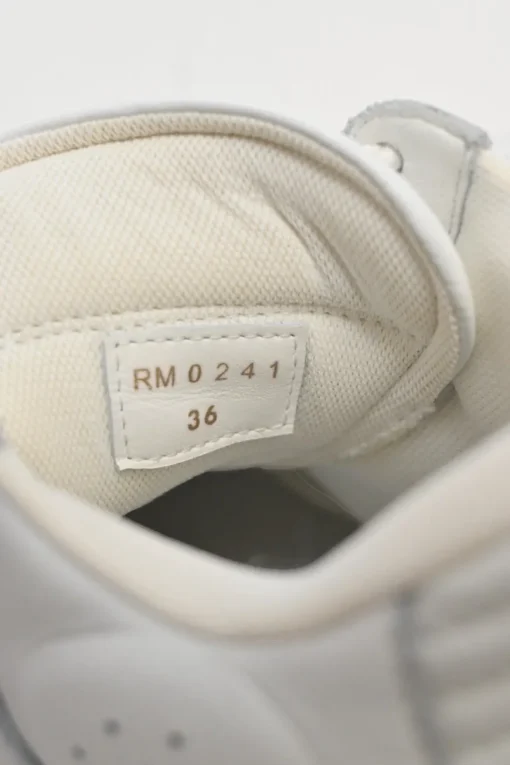 White leather and rubber low-top chunky sneakers