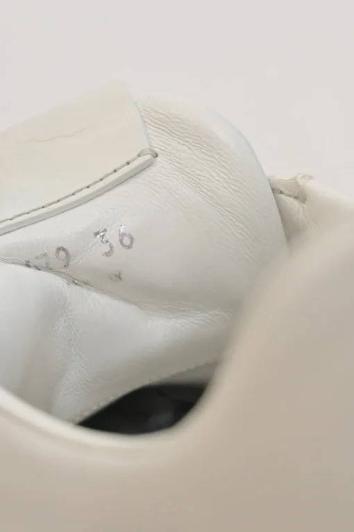 White leather and rubber tread sole flatform lace-up Derby shoes