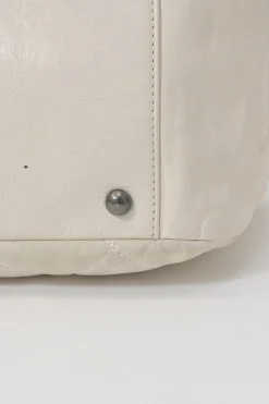 White matelassé lambskin leather In The Mix tote with ruthenium finish hardware