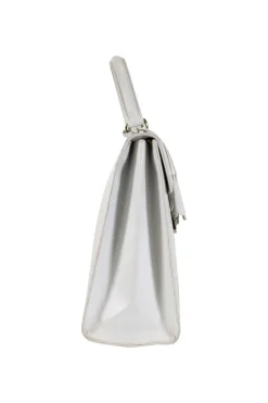 White vintage 'Kelly' leather top handle bag