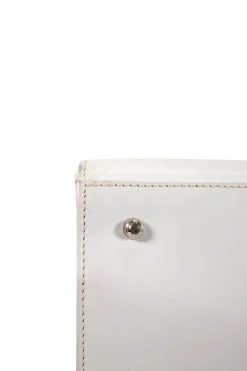White vintage 'Kelly' leather top handle bag