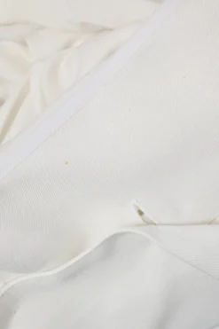 White viscose spread notch collar flounce sleeve shirt and pull-on trouser pyjama set