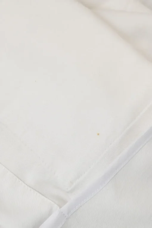 White viscose spread notch collar flounce sleeve shirt and pull-on trouser pyjama set