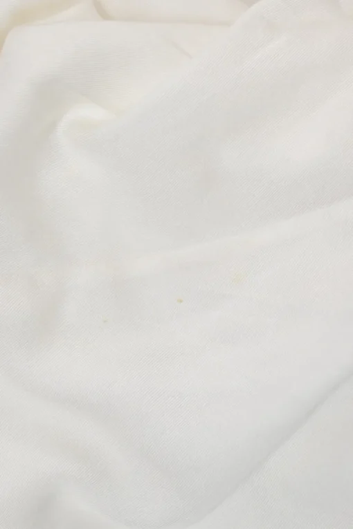 White viscose spread notch collar flounce sleeve shirt and pull-on trouser pyjama set