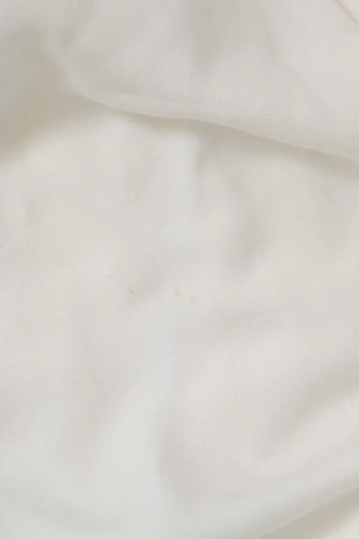 White viscose spread notch collar flounce sleeve shirt and pull-on trouser pyjama set