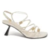 White woven leather cord Louise slingback sandals with gold-tone hardware and comma heels