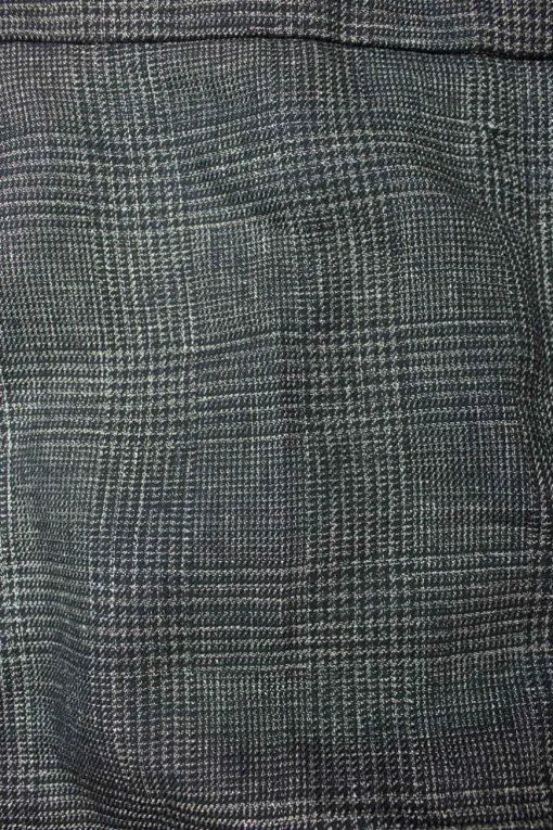 Wool tartan patterned black gold straight pants