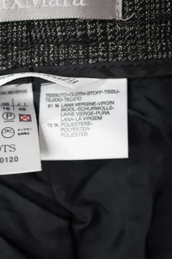 Wool tartan patterned black gold straight pants