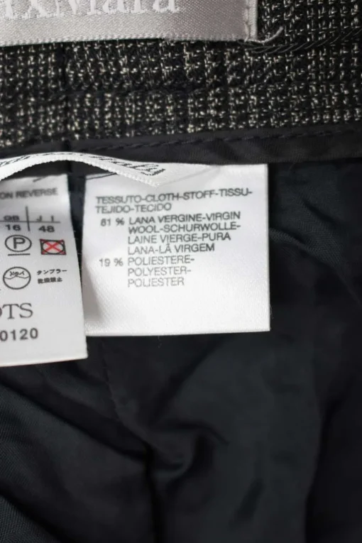 Wool tartan patterned black gold straight pants