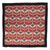 x Adidas black and red silk GG Trifoglio border print scarf