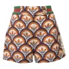 x Adidas terracotta Trifoglio print wide-leg shorts with extended tab closure and webbing rib knit waistband