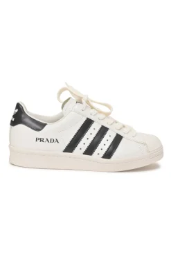 x Adidas white leather Superstar low-top sneakers