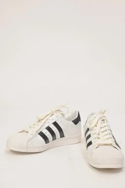 x Adidas white leather Superstar low-top sneakers