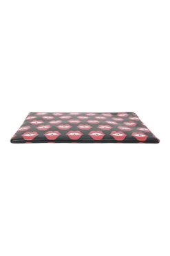 x Anneli Sanaye Henriksson black lip and eye print leather Telepathic Love solo pouch