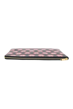 x Anneli Sanaye Henriksson black lip and eye print leather Telepathic Love solo pouch