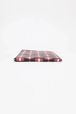x Anneli Sanaye Henriksson black lip and eye print leather Telepathic Love solo pouch