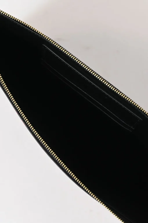 x Anneli Sanaye Henriksson black lip and eye print leather Telepathic Love solo pouch