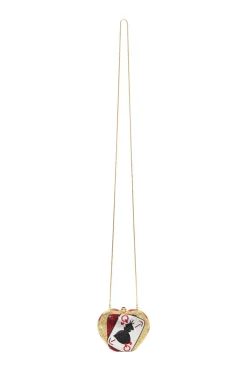 x Disney multi-colour crystal adorned Queen Of Hearts evening clutch with gold-finish hardware